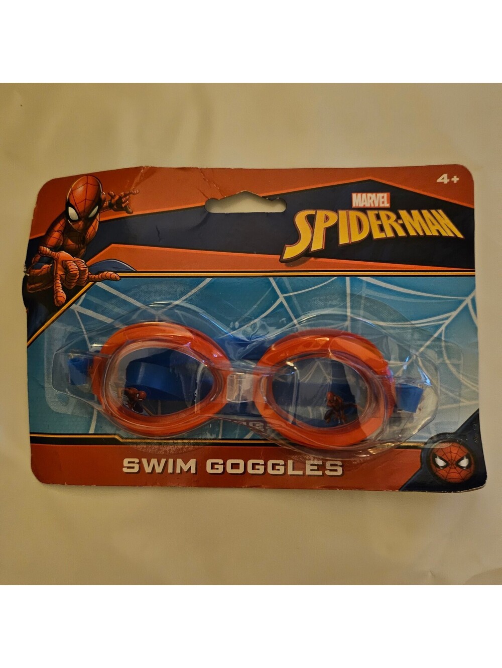 New - Spiderman Kids Swim Goggles Age 4+ Soft Strap - new in package
